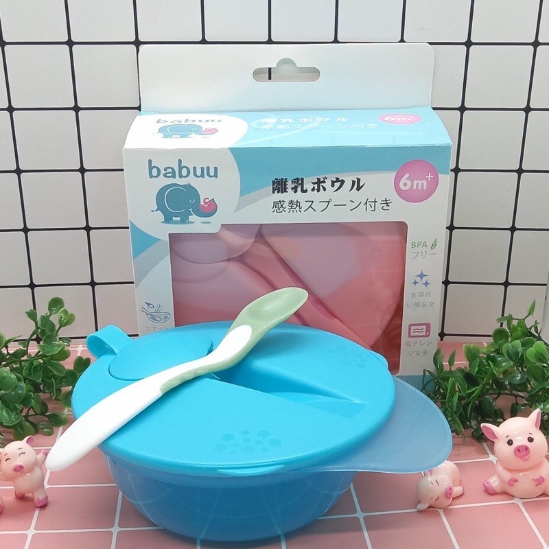 Bát Ăn Dặm Kèm Thìa Báo Nóng Babuu
