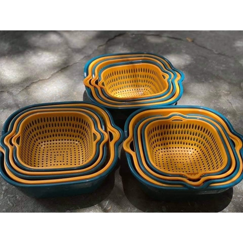 bộ 3 rổ kèm 3 chậu (set 6 chiếc)