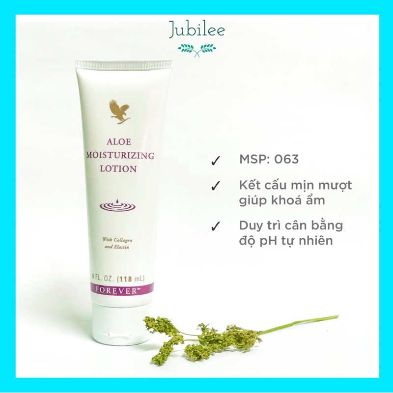 Kem dưỡng khóa ẩm Aloe Moisturizing Lotion Forever Living Products 063FLP 118ml Jubilee