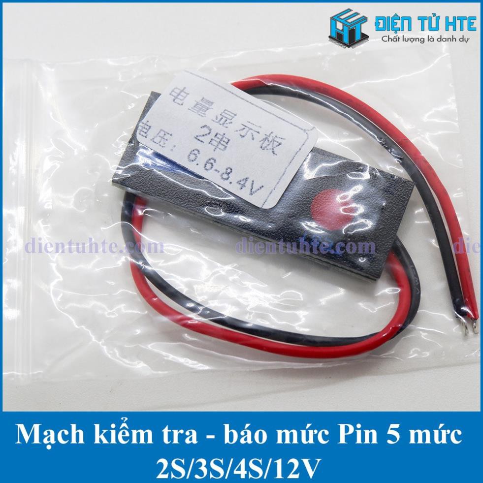 Mạch kiểm tra báo mức Pin Lithium 2S/3S/4S/12V Acquy [HTE Quy Nhơn CN2]