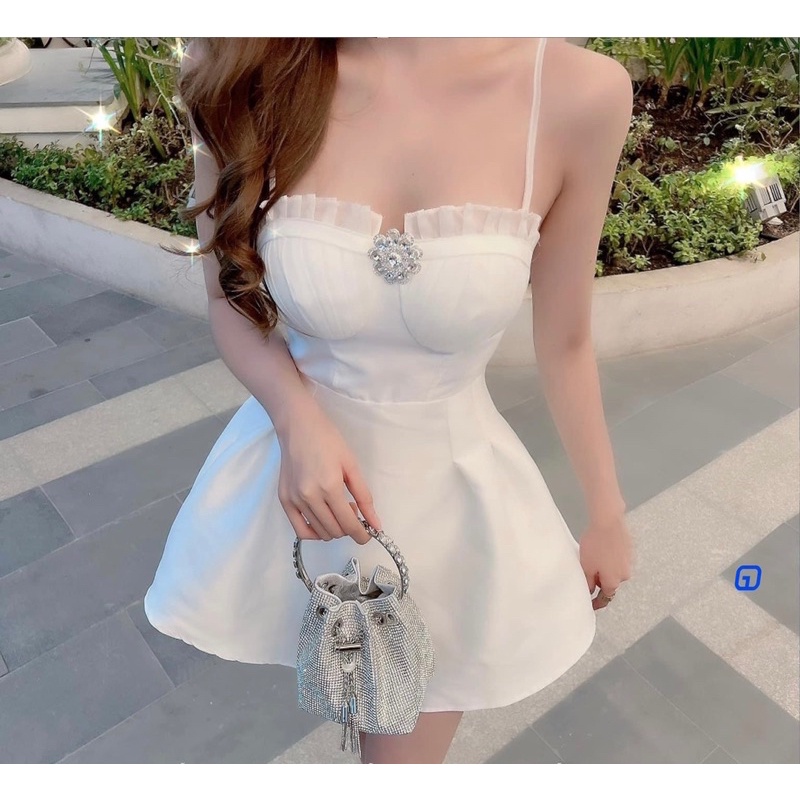 Đầm xoè 2 dây xếp ly ngực❤️✨✨