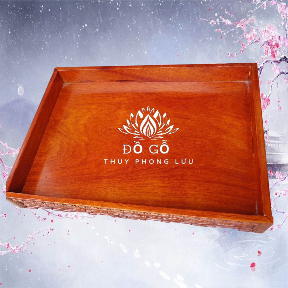 Khay trà không lối thoát gỗ hương khay trà trạm thọ 3 cỡ khay vuông 25,35 và 35x25