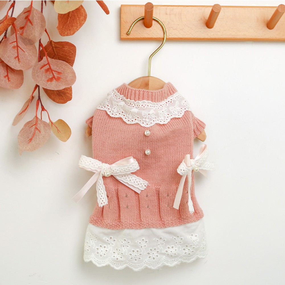 Đầm Dệt Kim Đính Ngọc Trai Giả Dễ Thương Dành Cho Thú Cưng