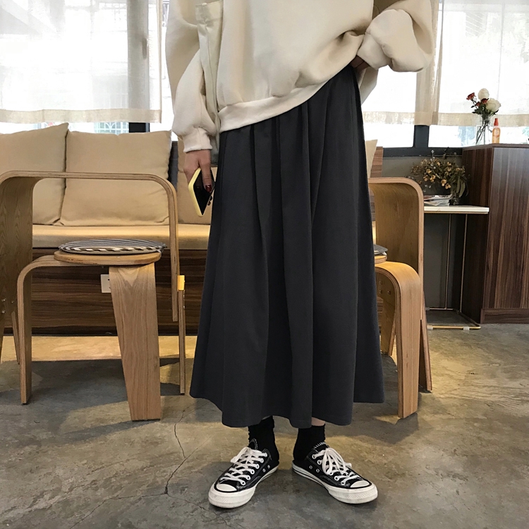 SUXI Chân Váy Chữ A Lưng Cao Phong Cách Hàn Quốc