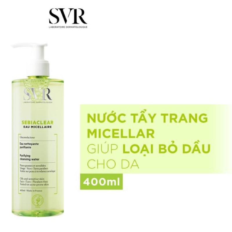 Nước tẩy trang làm sạch da dầu SVR SEBIACLEAR 400ml