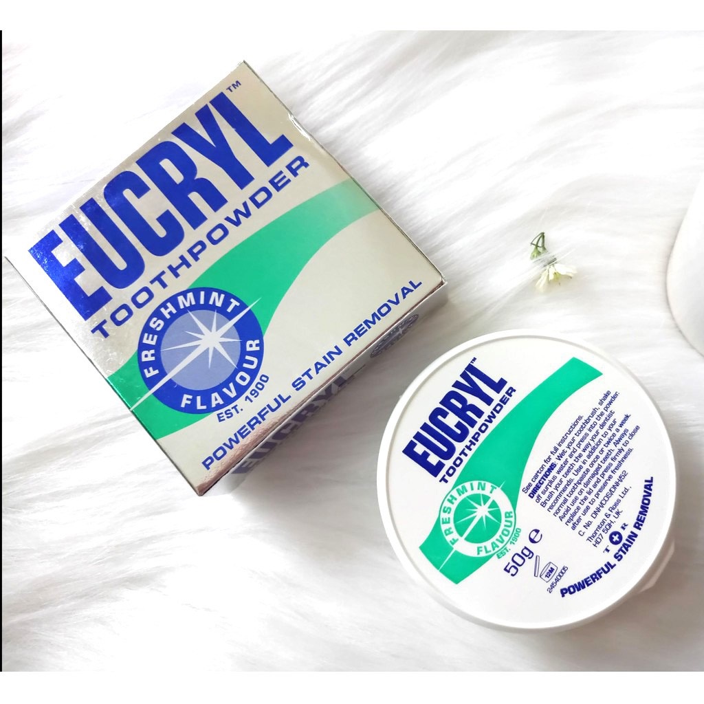 Bột Làm Trắng Răng Hương Bạc Hà EUCRYL Tooth Powder Freshmint bill hãng