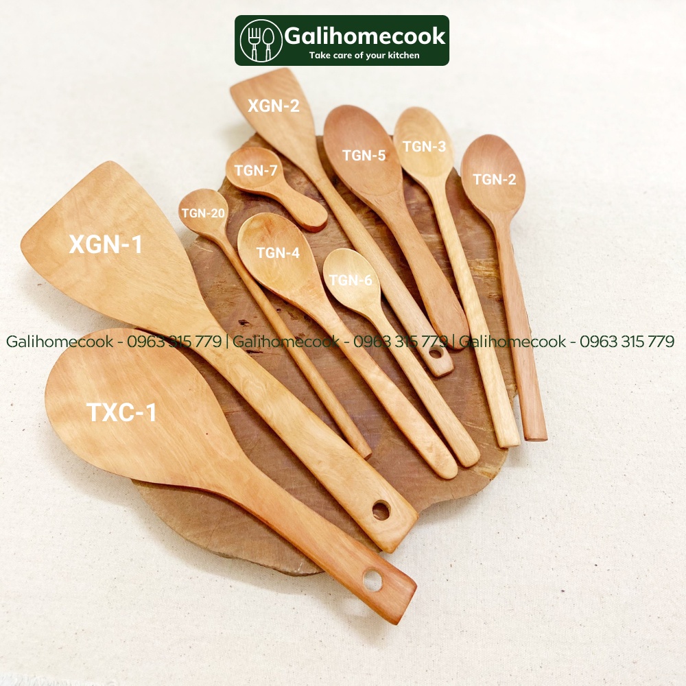 Thìa gỗ nhãn mộc xuất Nhật | Longan wood Spoon Galihomecook TGN