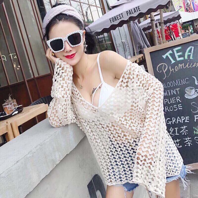 Áo khoác lưới đi biển cực xinh