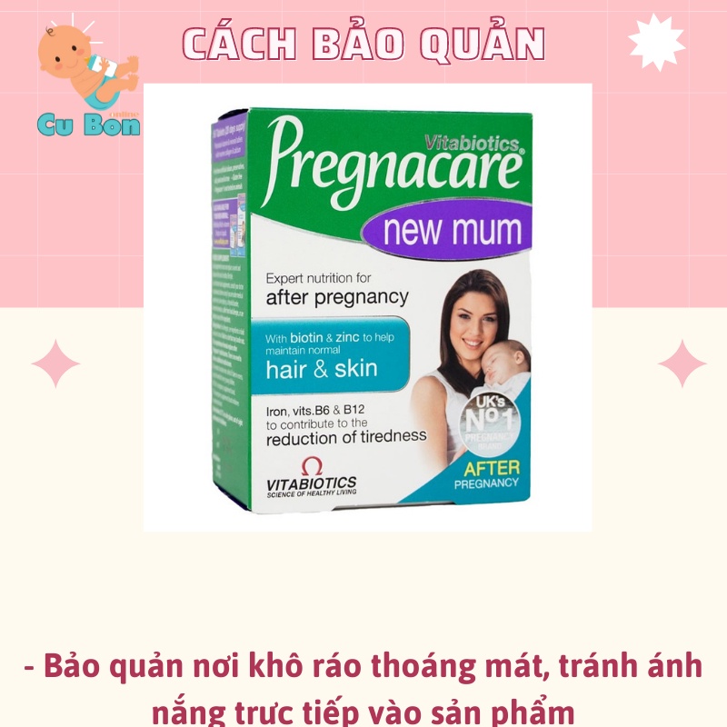 vitamin cho mẹ bầu sau sinh Vitabiotics Pregnacare New Mum của Anh 56 viên làm giảm rụng tóc làm đẹp da chậm lão hoá