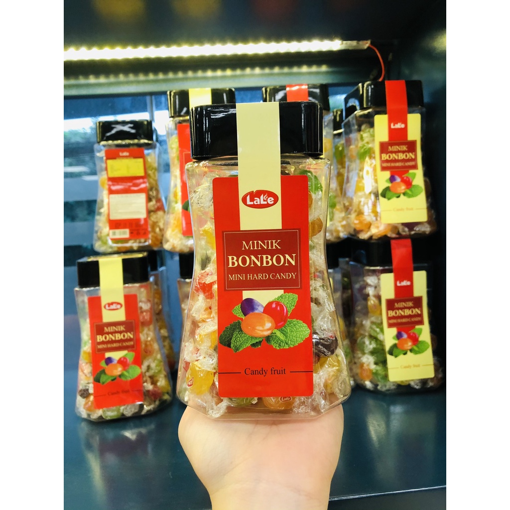 Kẹo cứng hương trái cây Minik Bonbon hiệu LaLe -250 g hộp nhựa