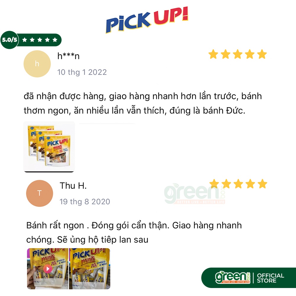 Gói bánh kẹp sô cô la nguyên chất và sô cô la sữa Pick Up! Đức 106g