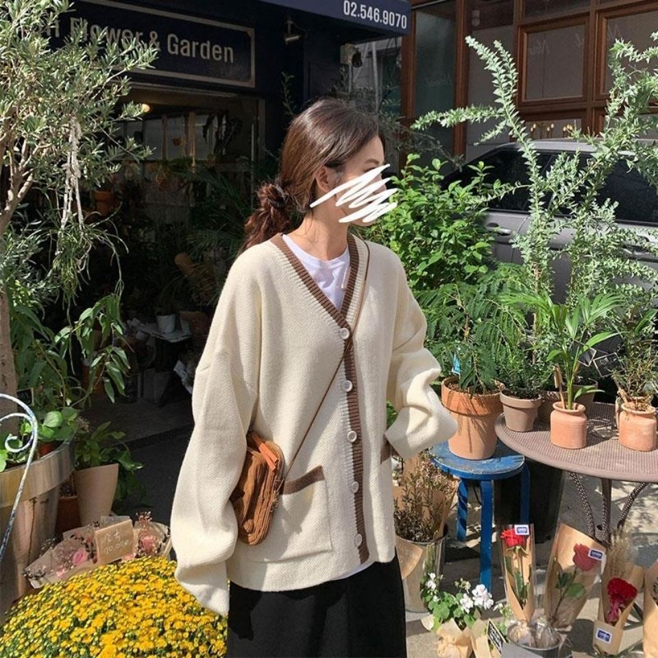 Áo Khoác Len Dáng Rộng Phong Cách Hàn Quốc Thời Trang Thu Đông Sành Điệu Dành Cho Nữ