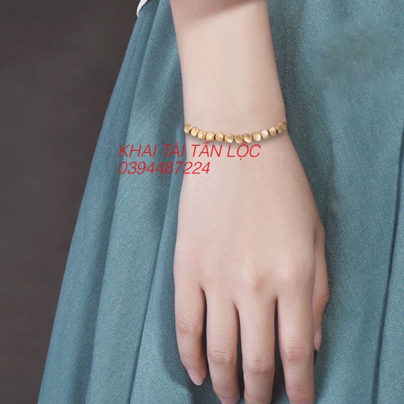 Vòng tay may mắn dây ngũ sắc và hạt đồng Phật giáo Tây Tạng