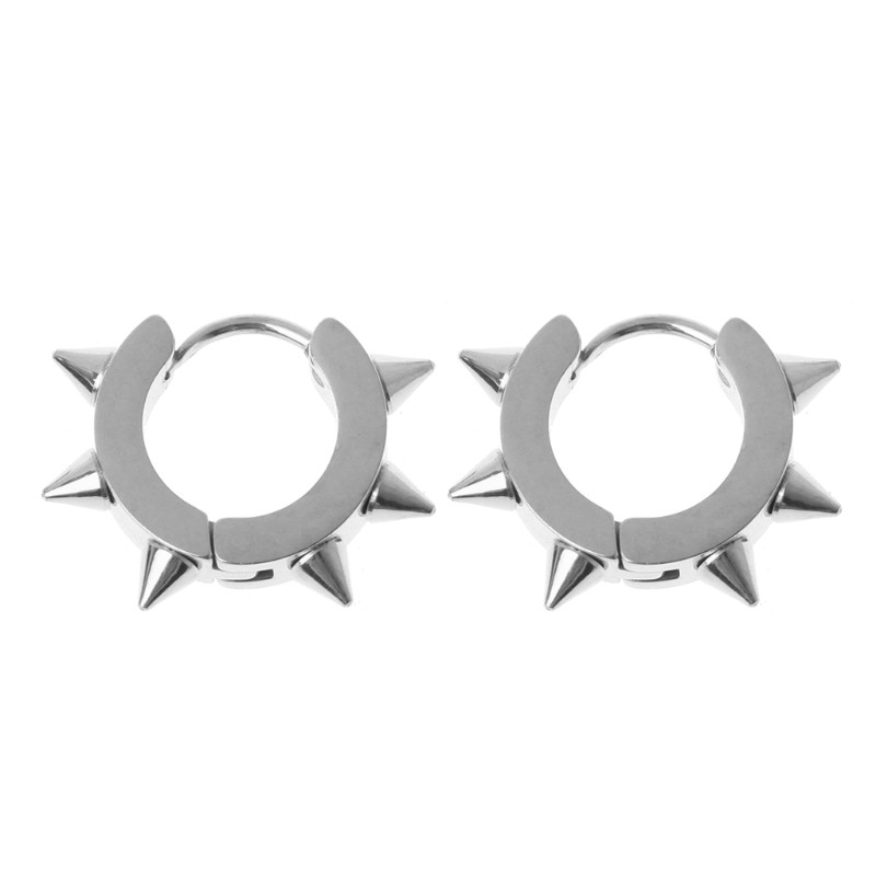 Khuyên tai đinh tán bằng thép không gỉ cá tính cho nữ