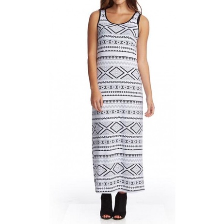 Đầm thun Maxi in hoạ tiết thổ cẩm