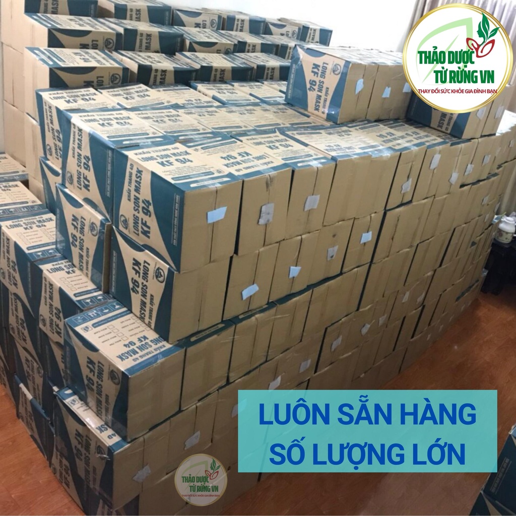 Khẩu Trang KF94 Long Sơn - Khẩu Trang 4D Thời Trang Chống Bụi Mịn Màu Trắng, Xanh, Xám Thảo Dược Từ Rừng VN