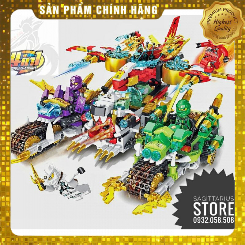 Bộ Combo 4 Hộp Lego HEIMA 7058 Lắp Ráp Chiến Xa Ninjago Kết Hợp Từ 4 Phương Tiện
