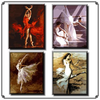 Tranh Sơn Dầu 40 * 50cm Tự Làm Hình Vũ Công Trang Trí Phòng Khách