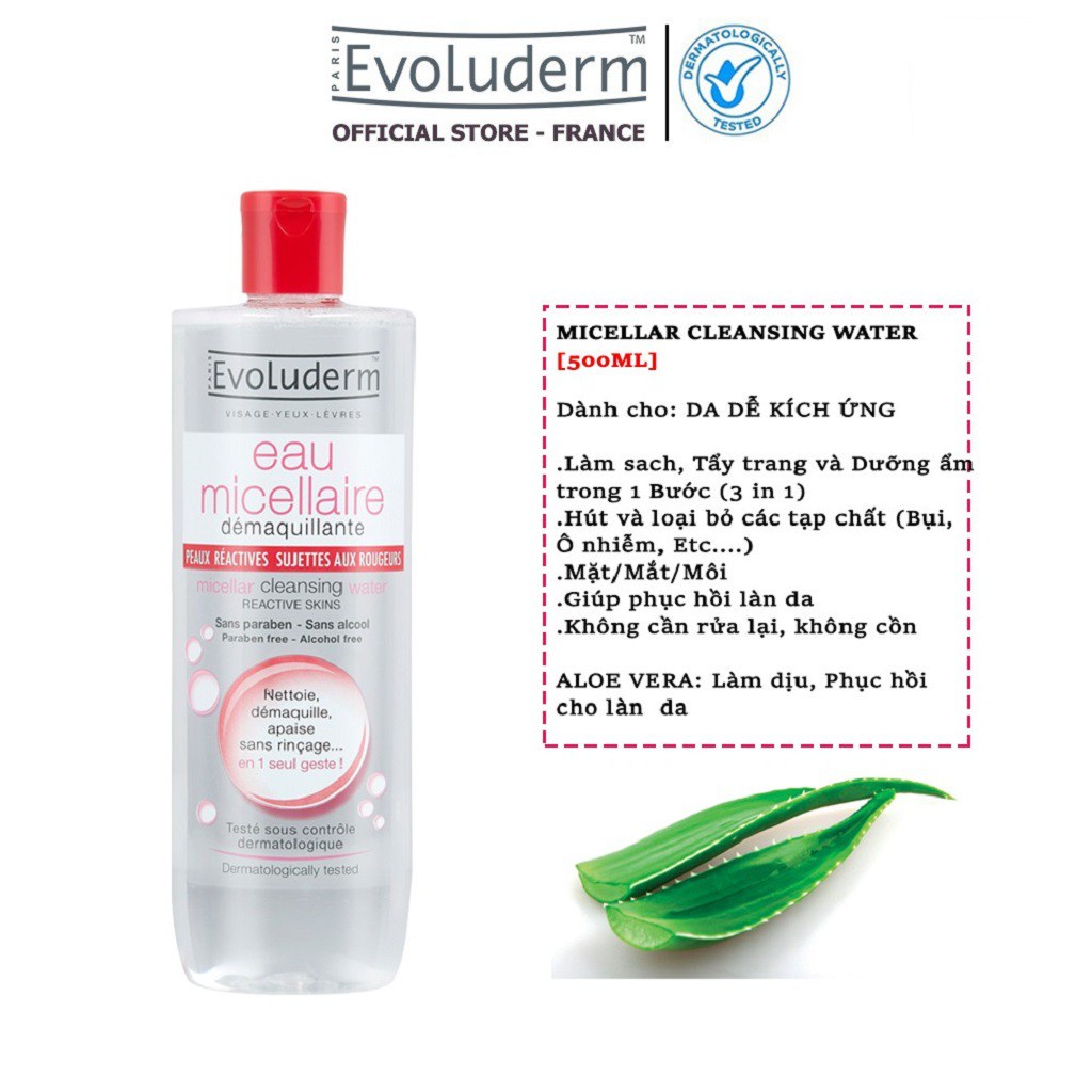 Nước Tẩy Trang Evoluderm Eau Micellaire