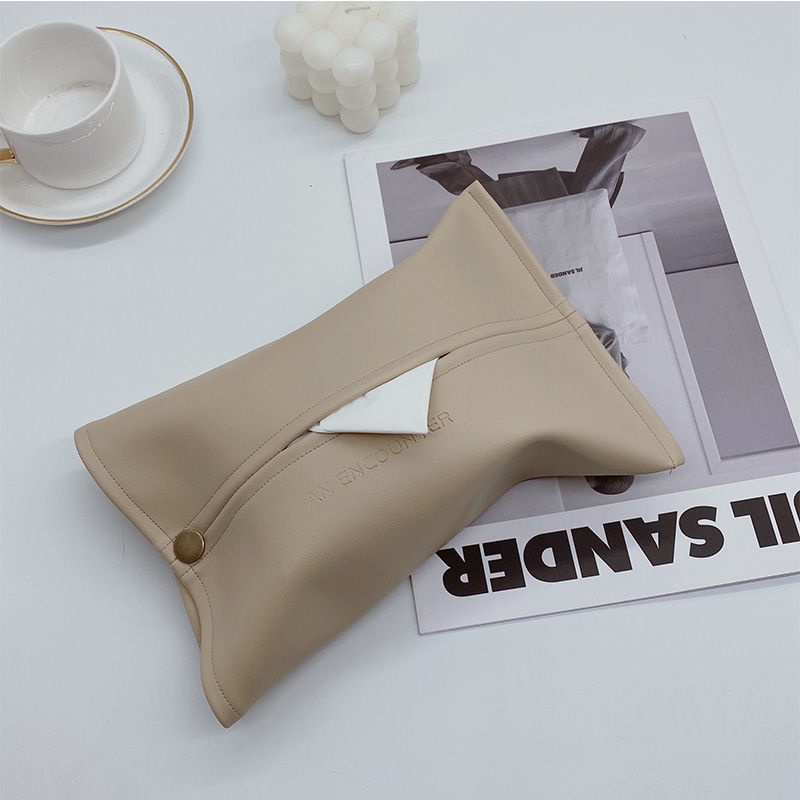 Hộp Đựng Khăn Giấy Bằng Da Trang Trí Cho Xe Hơi