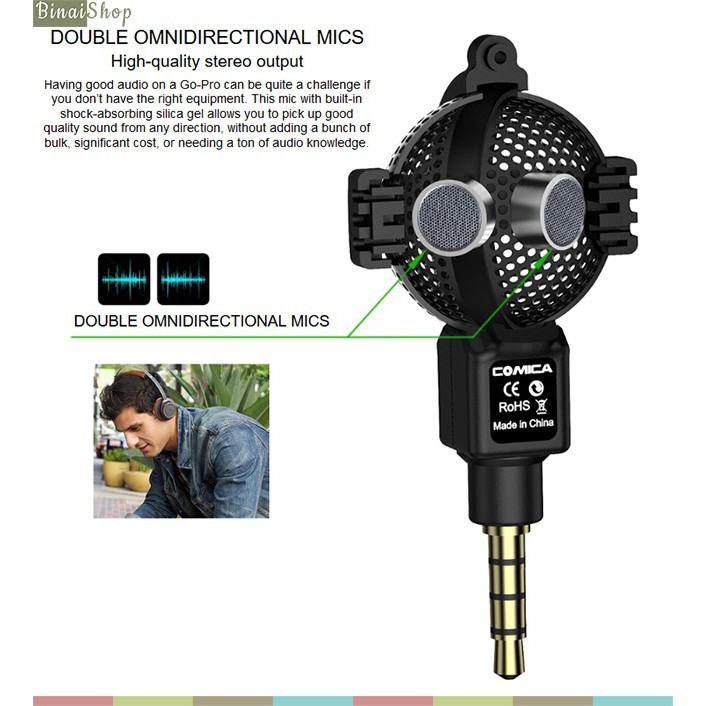 [Mã ELHACE giảm 4% đơn 300K] Micro đa hướng cho Gopro Comica CVM-VG05