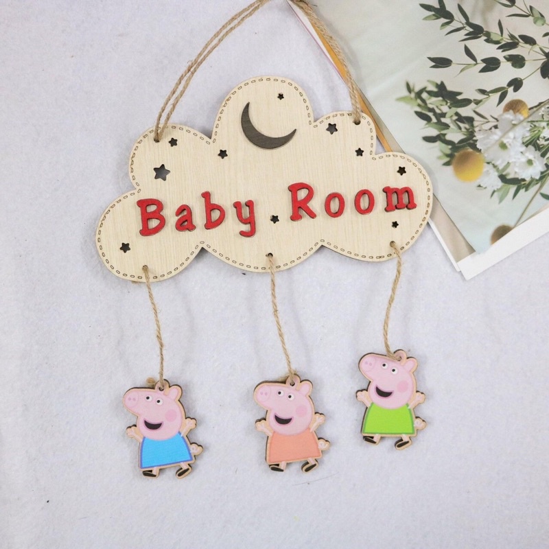 Bảng gỗ  treo phòng ngủ cho bé yêu BABY ROOM , bảng gỗ decor trang trí