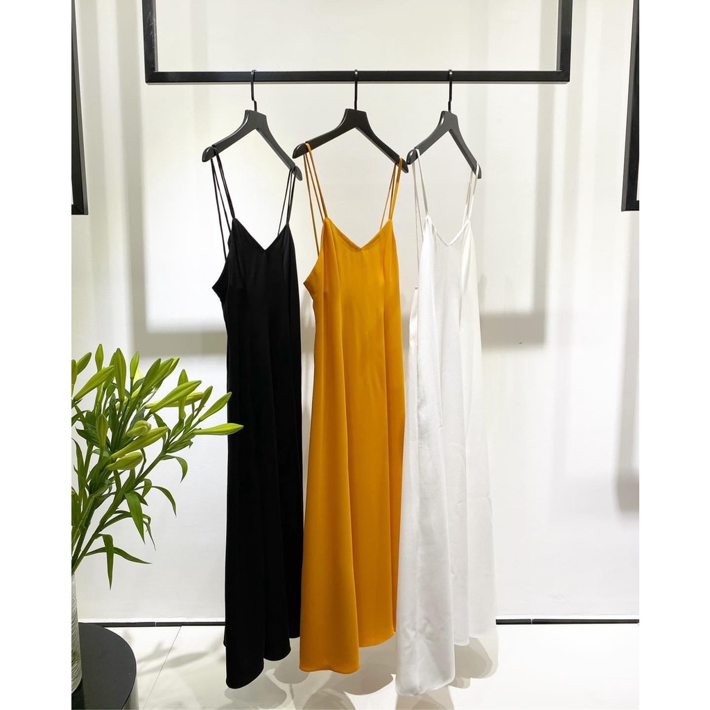 Váy hai dây dáng dài maxi chất lụa cao cấp