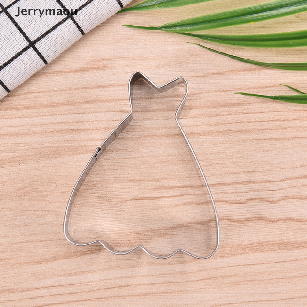 Khuôn cắt bánh quy hình váy cưới công chúa màu bạc