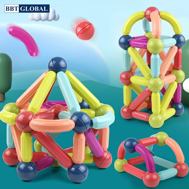 Đồ chơi xếp hình nam châm BBT GLOBAL thông minh 64 chi tiết cho bé CLB