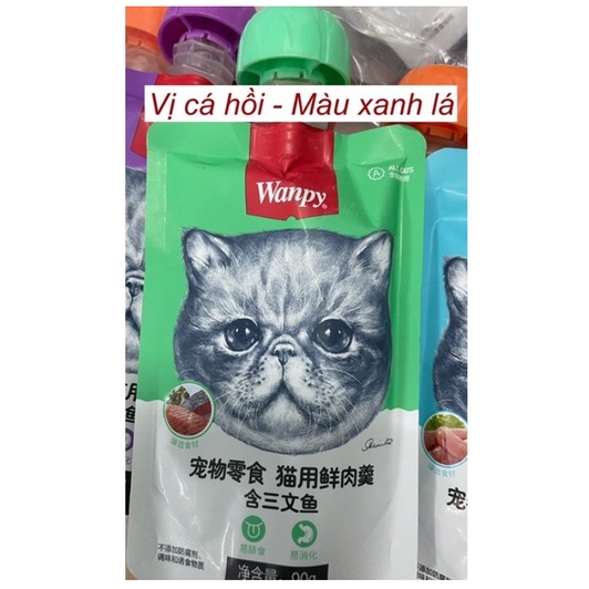 [HCM] Súp thưởng cho mèo hiệu Wanpy có nắp vặn dễ bảo quản (90g)