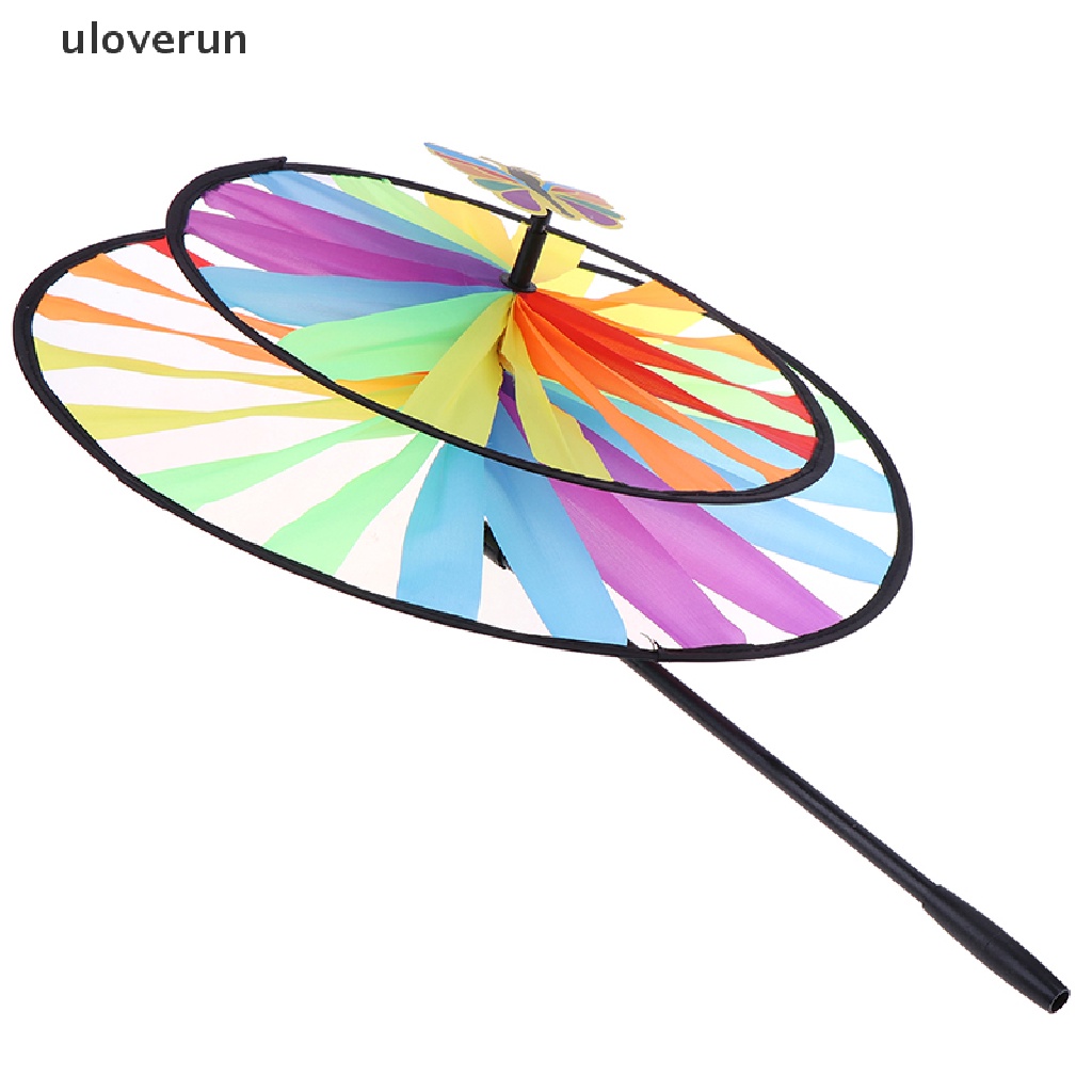 Chong Chóng Gió Hai Tầng Hình Bánh Xe Nhiều Màu Trang Trí Sân Vườn Cho Bé