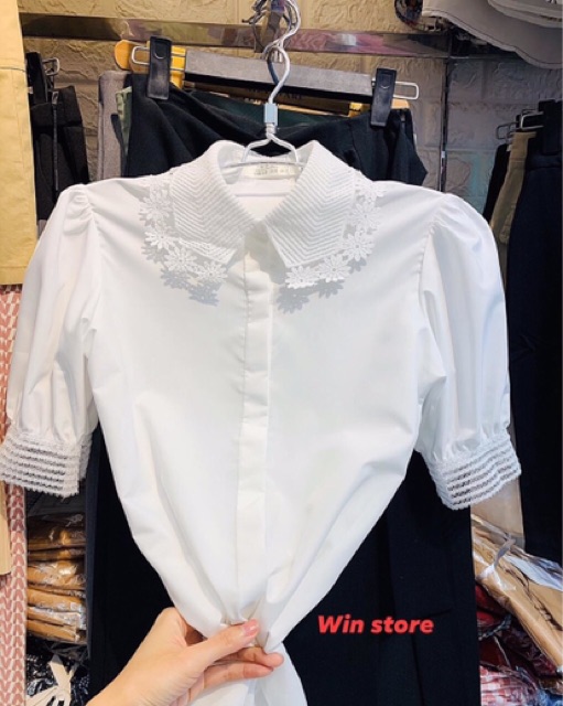 [Mã WAPUSH hoàn 12% xu đơn 99k] ÁO SƠ MI CỔ REN HOA TAY BO CHO NỮ | BigBuy360 - bigbuy360.vn