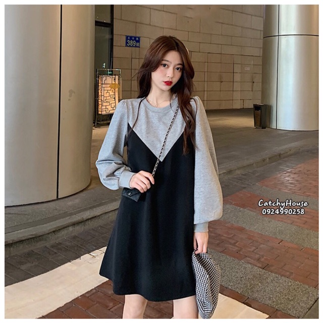[ORDER] Váy basic dáng suông tay bồng ulzzang