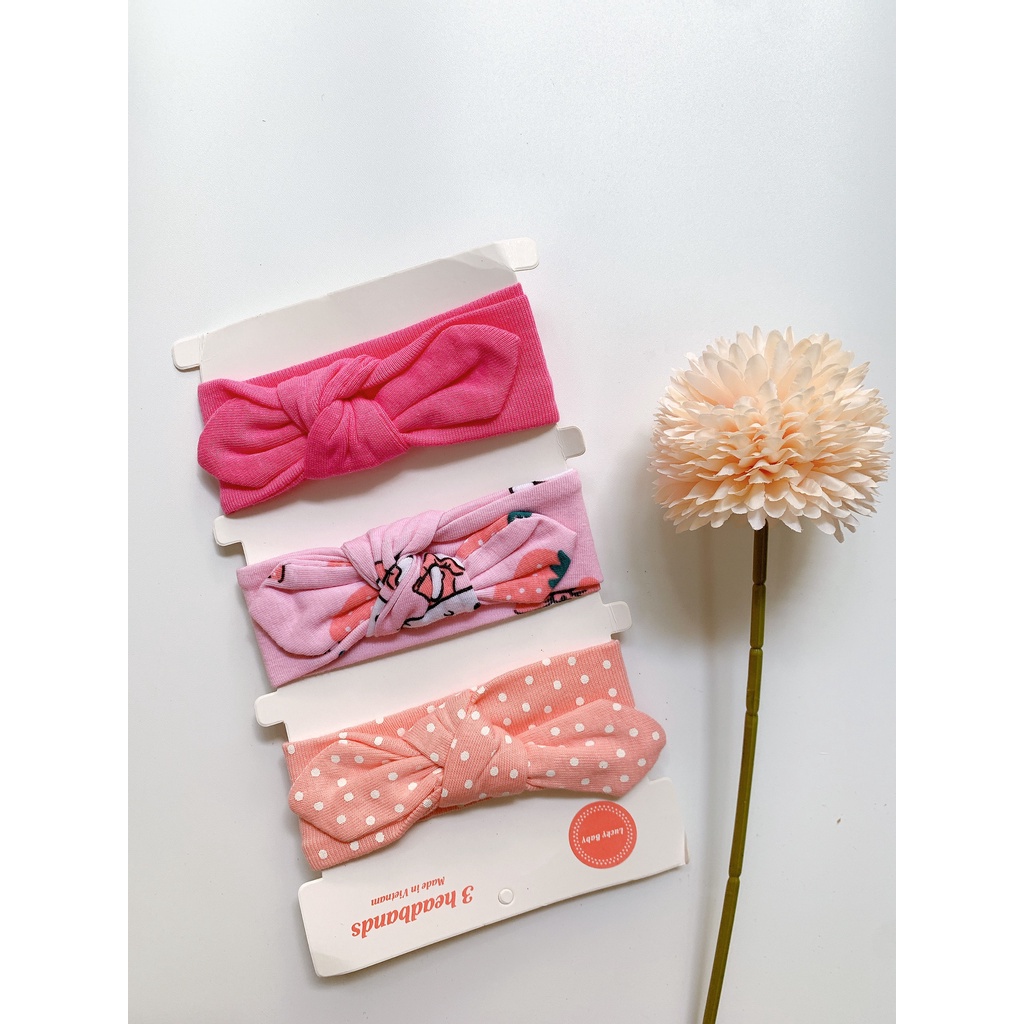 Set 3 Băng Đô Turban Cho Bé Nơ Thắt dễ thương, xinh xinh và rất đáng yêu