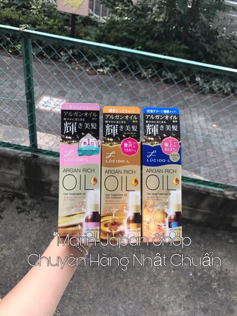 (Chuẩn bill Nhật)TINH DẦU DƯỠNG TÓC LUCIDO-L ARGAN RICH OIL - 60ML Nhật Bản