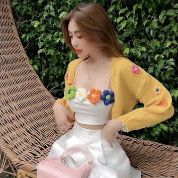 Áo 2 dây thêu hoa ngũ sắc Cao Cấp♥️