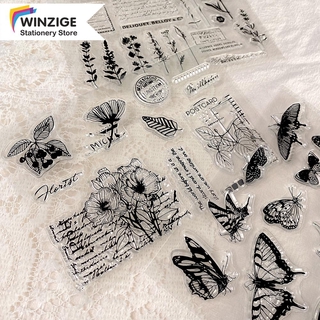 Winzige Tem Trong Suốt Hình Bướm Và Hoa Xinh Xắn