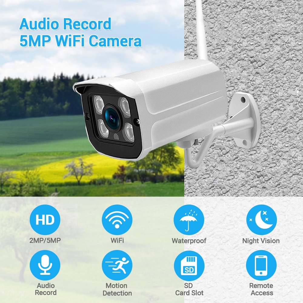 Camera an ninh HAMROL không dây Icsee 2Mp 1080P kết nối Wifi hỗ trợ tầm nhìn ban đêm