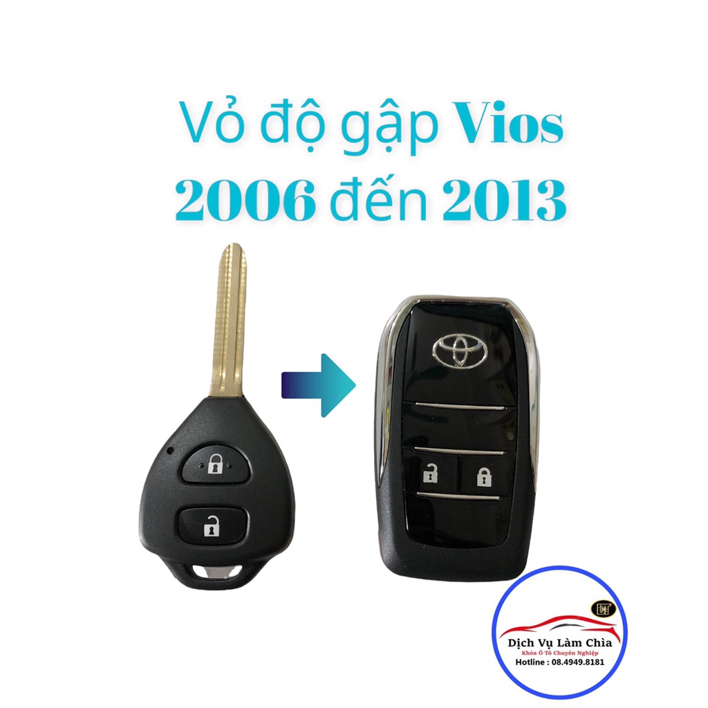 Vỏ Chìa Khóa Độ Gập Vios 2006 đến 2022