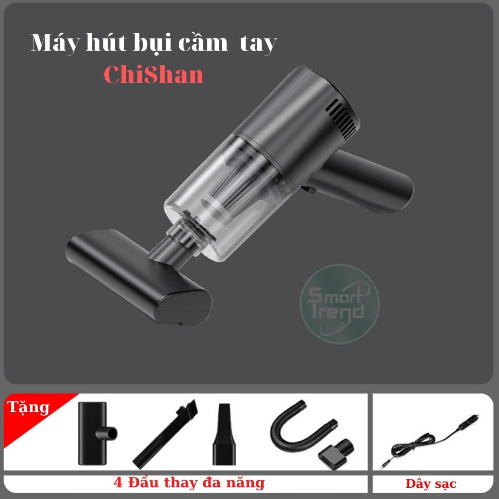 Máy hút bụi cầm tay mini không dây ShiChan hút bụi giường ô tô xe hơi 4in1 cao cấp công suất 120W