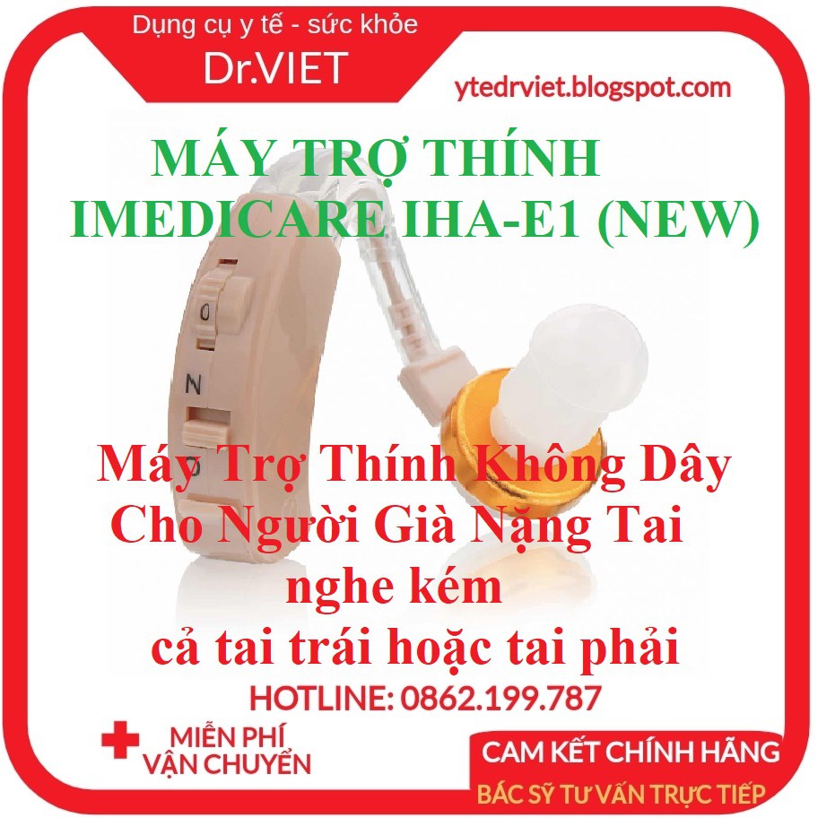 MÁY TRỢ THÍNH IMEDICARE IHA-C1 (NEW)- Máy Trợ Thính Không Dây Cho Người Già Nặng Tai, nghe kém tai trái hoặc tai phải