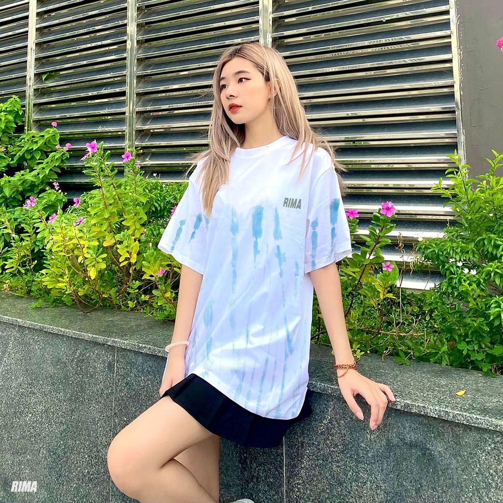 Áo Thun Tay Lở BLUE Phông Rộng Nam Nữ Unisex Cotton Cao Cấp Đẹp Ngắn Freesize Hình Trắng Đen Xanh Navy Họa Tiết RIMA