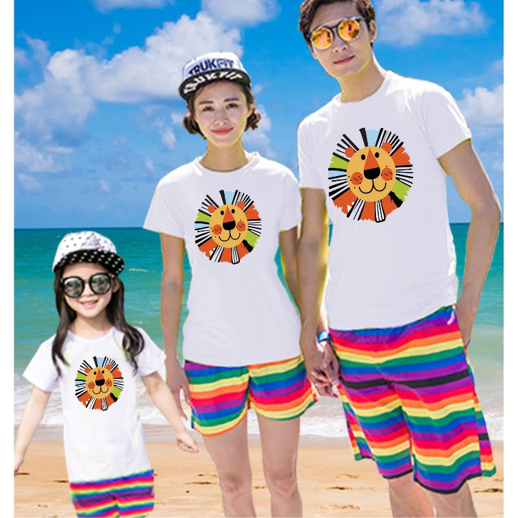 ÁO THUN GIA ĐÌNH MẶT SƯ TỬ GIÁ RẺ TẬN XƯỞNG MAY