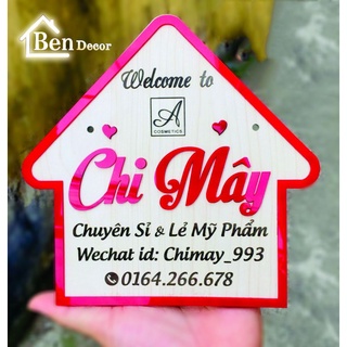 Bảng hiệu - gỗ mdf chống ẩm - vân gỗ đẹp - size 25x35cm