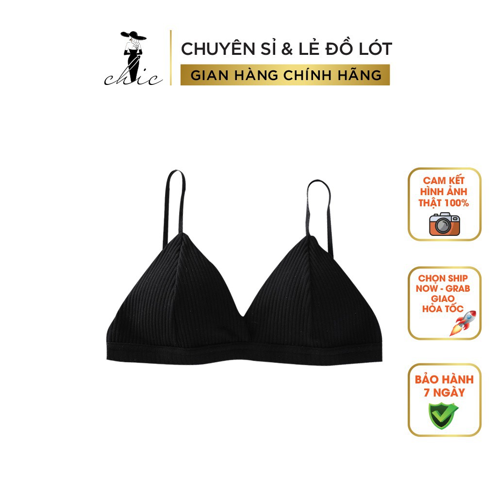 Áo Ngực CBT1BRA07 Áo Bra CHIC Chất Thun Cotton Gân Không Gọng Cài Sau Hot Hit Hàng Chất Bao Đẹp (Freesize 45-65kg)