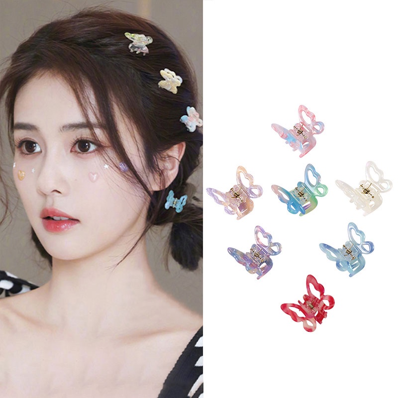 Kẹp Tóc Hình Bướm Mini Màu Sắc Gradient Dành Cho Nữ