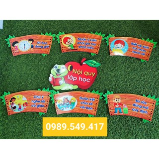 Nội quy lớp học - Một ngày của bé - Thông điệp 5K - Tranh xốp bitis trang trí mầm non