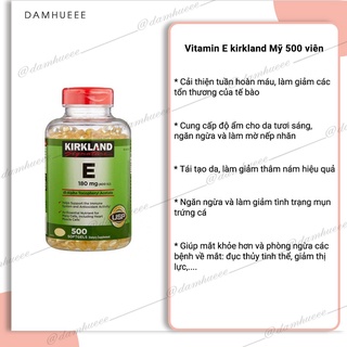 Vitamin E kirkland Mỹ 500 viên
