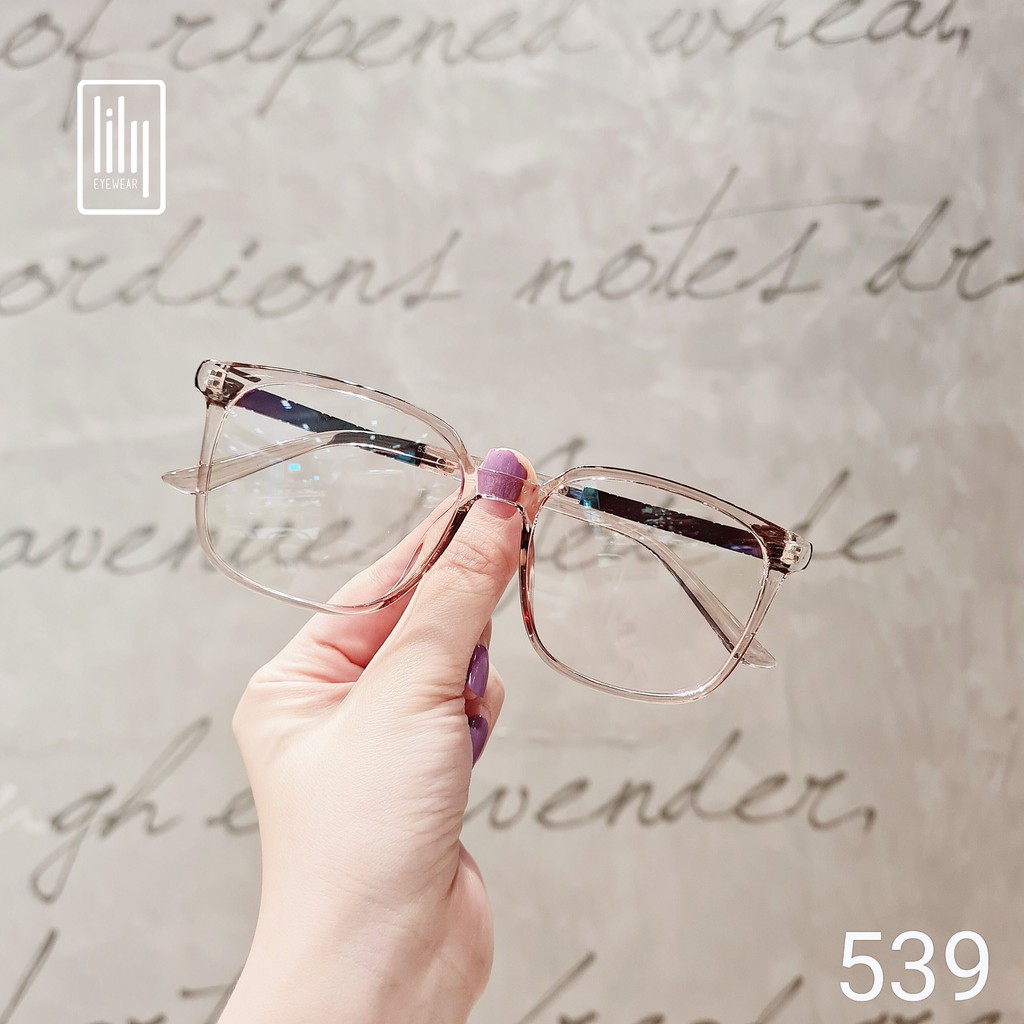 Gọng kính cận nam nữ Lilyeyewear mắt vuông chất liệu nhựa càng kim loại cứng cáp 539 | BigBuy360 - bigbuy360.vn