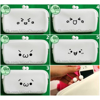 Ví/Bóp ngang hình icon cảm xúc đựng điện thoại